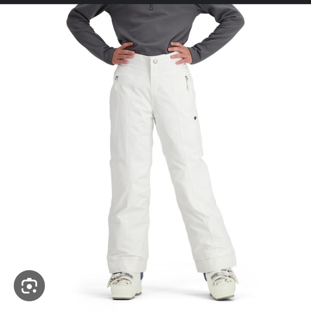 Obermeyer Teen 14/16 White Snow Pants With Extendes Length Technology